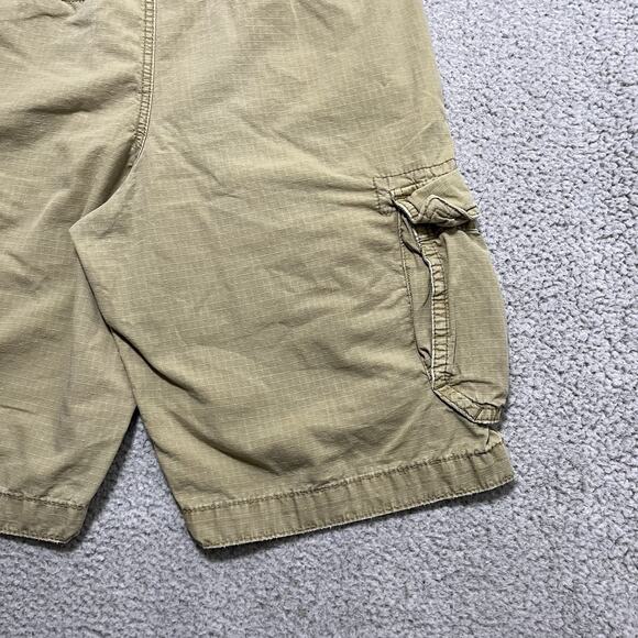 American Eagle Cargo Shorts Mens 30 Tan Khaki Ripstop Military Y2K Cotton Long - Picture 10 of 15